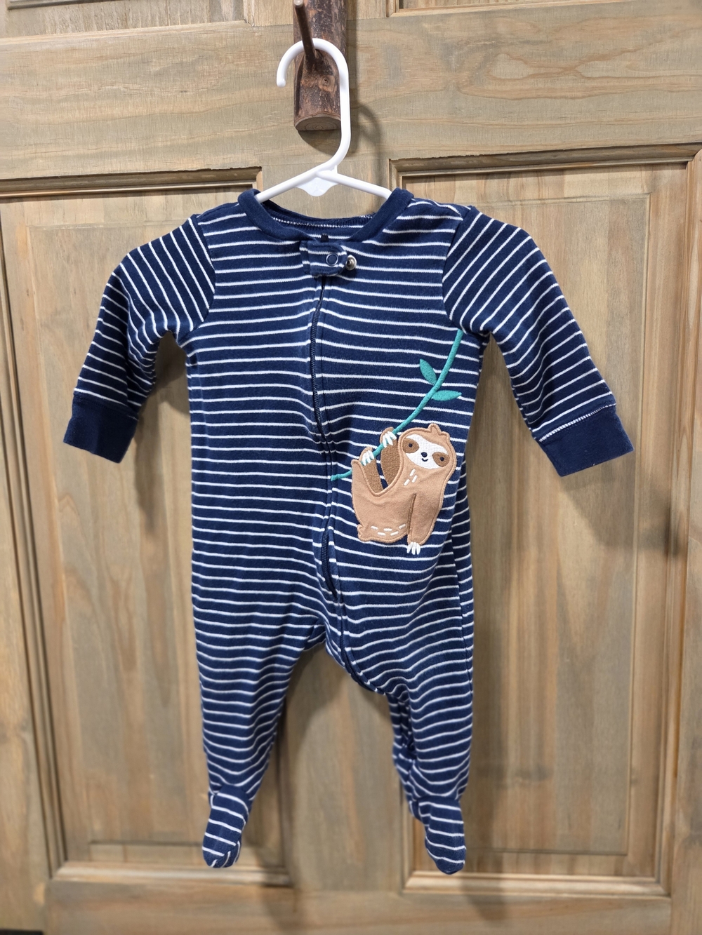 **BUNDLE & SAVE** Carter's Navy Striped Sloth Footed One-Piece